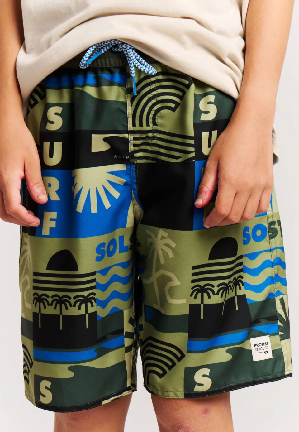 Protest zwemshort PRTTONNY JR olijfgroen/blauw, foto 7