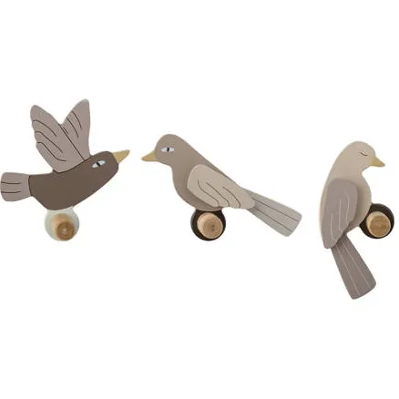 Bloomingville Mini Lewi kapstokhaken set van 3 beige Naturel