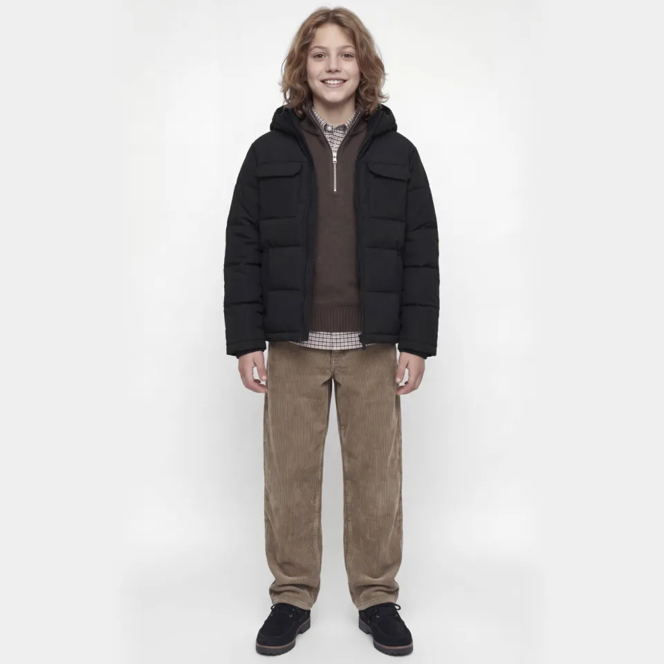 Jack & Jones gewatteerde winterjas met capuchon zwart, foto 3