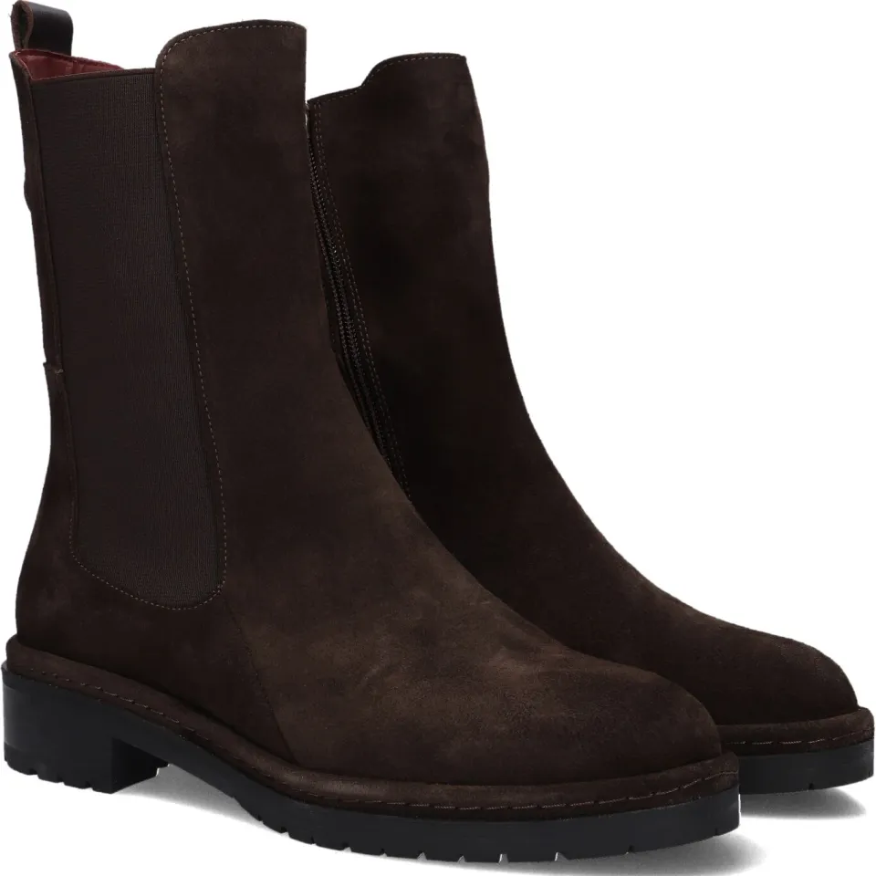 Fred de la Bretoniere Yael leren chelsea boots met profielzool - donkerbruin, foto 3