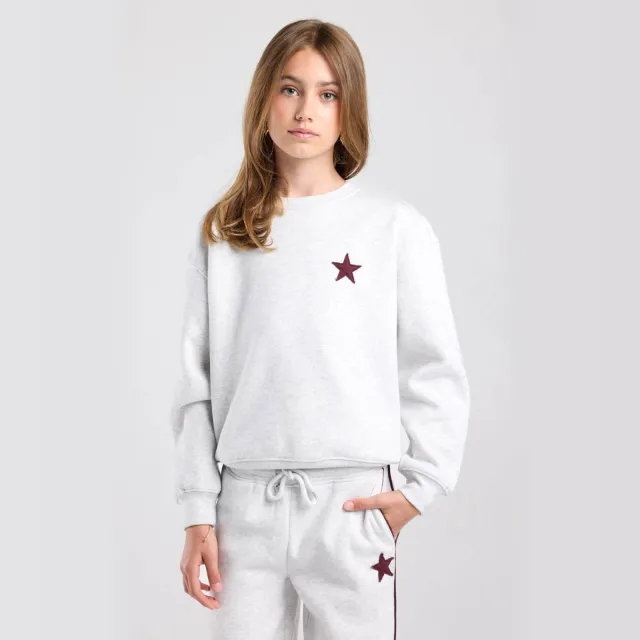 America Today sweater met backprint - grijs