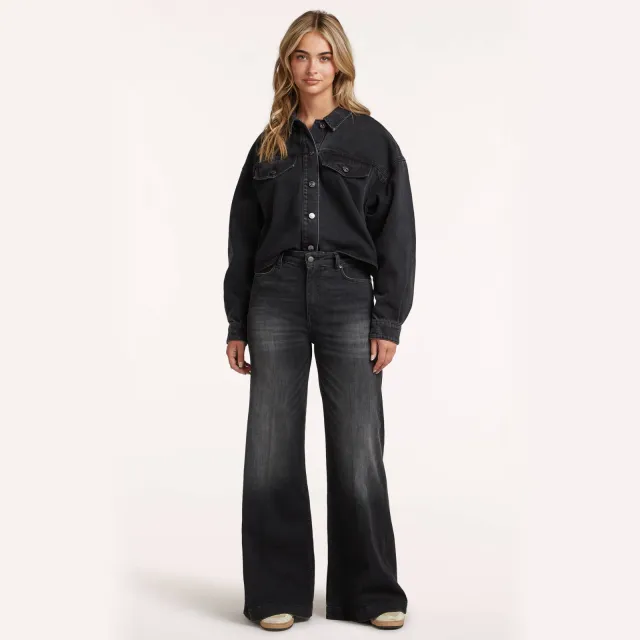 Circle Of Trust Palmer high waist wide leg jeans - zwart