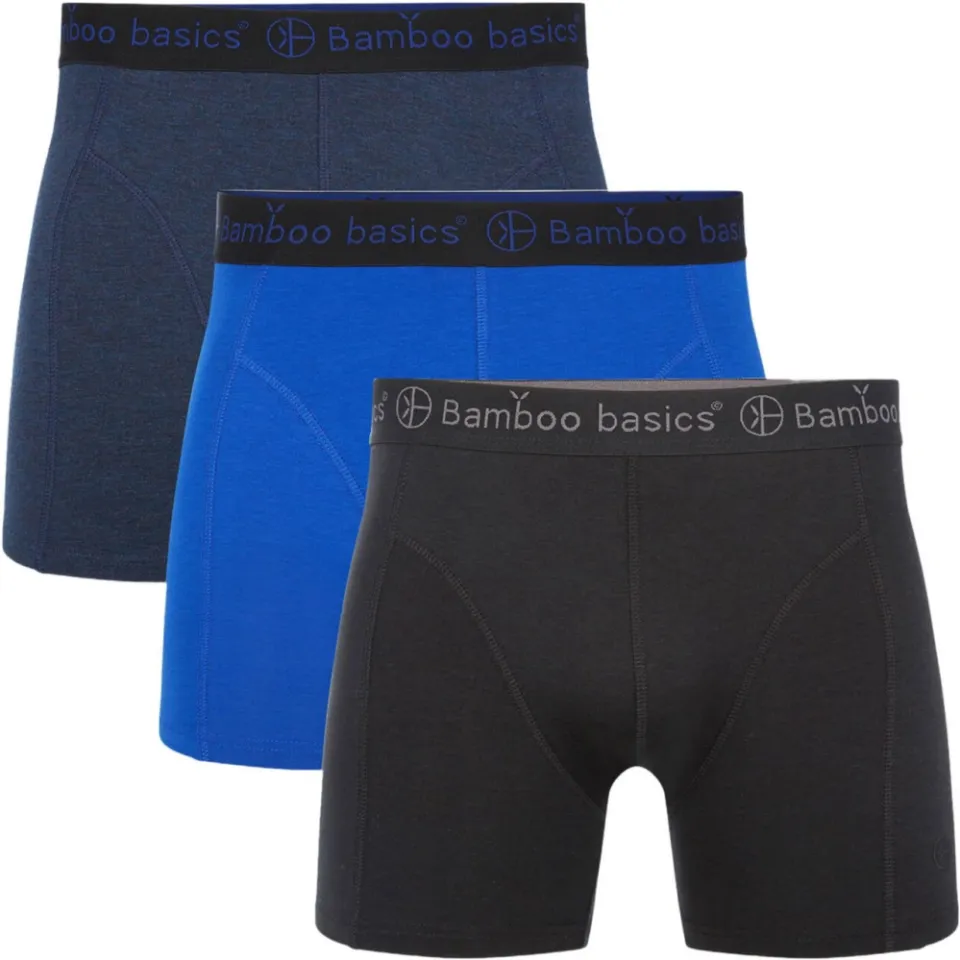 Bamboo Basics boxershort Rico met bamboe (set van 3) blauw/donkerblauw/zwart, foto 2