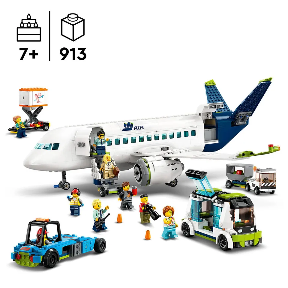 Lego City Passagiersvliegtuig Speelgoed Vliegtuig Voertuigen Set 60367, foto 4