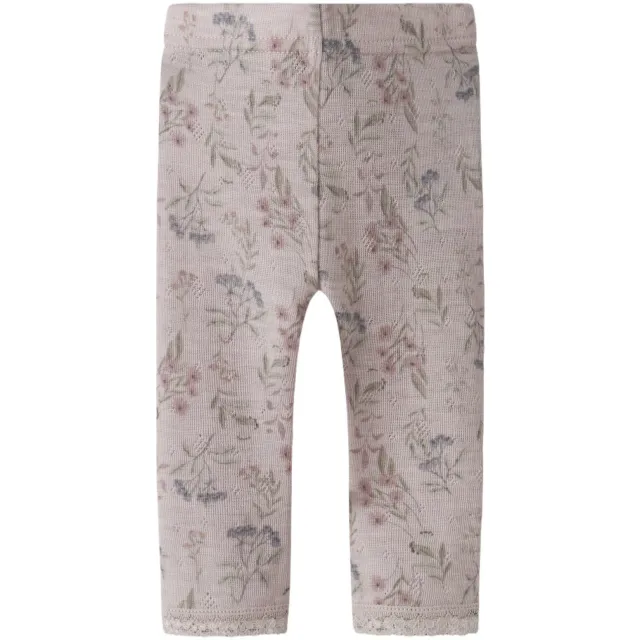 NAME IT BABY slim gebloemde legging met wol lila, foto 2