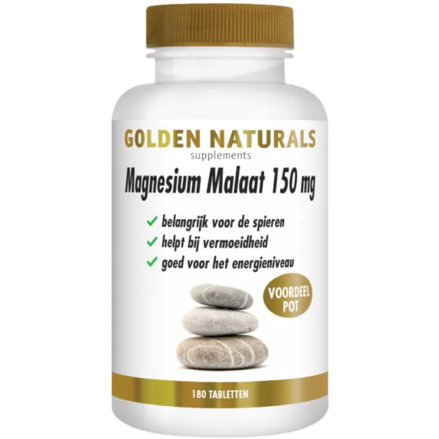 Golden Naturals Magnesium Malaat 150 mg 180 tabletten