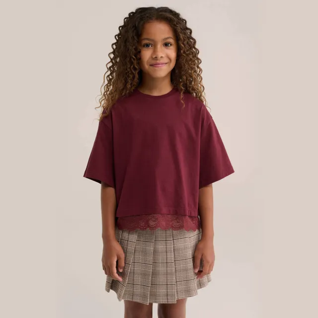 WE Fashion T-shirt donkerrood