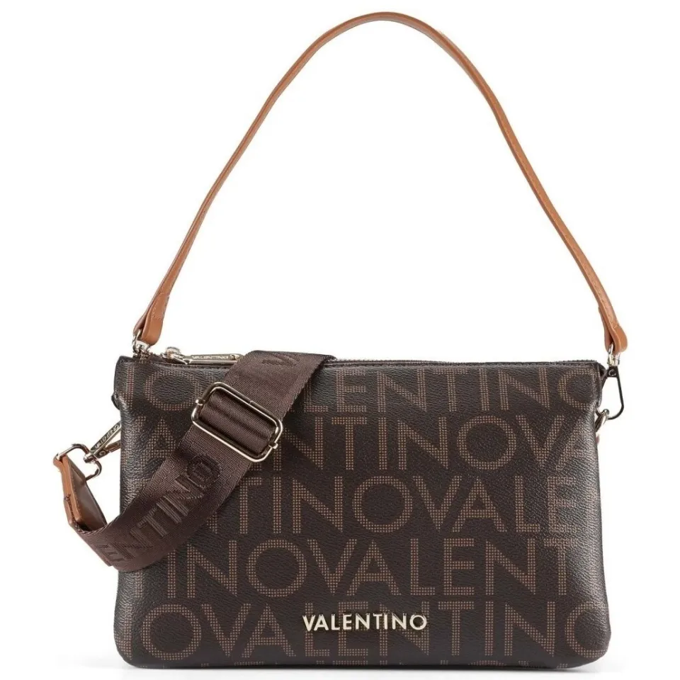 Valentino Bags Regina schoudertas met logoprint donkerbruin