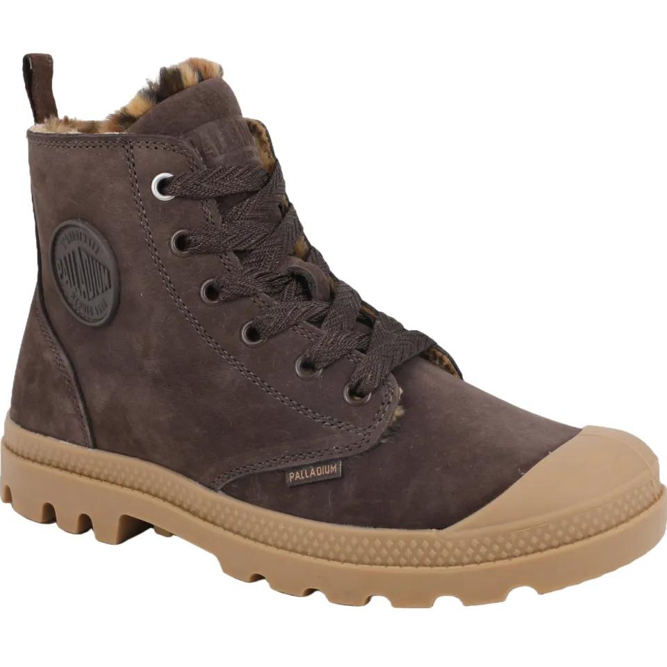 Palladium PAMPA HI ZIP WL WILD leren sneakers met profielzool - donkerbruin, foto 5