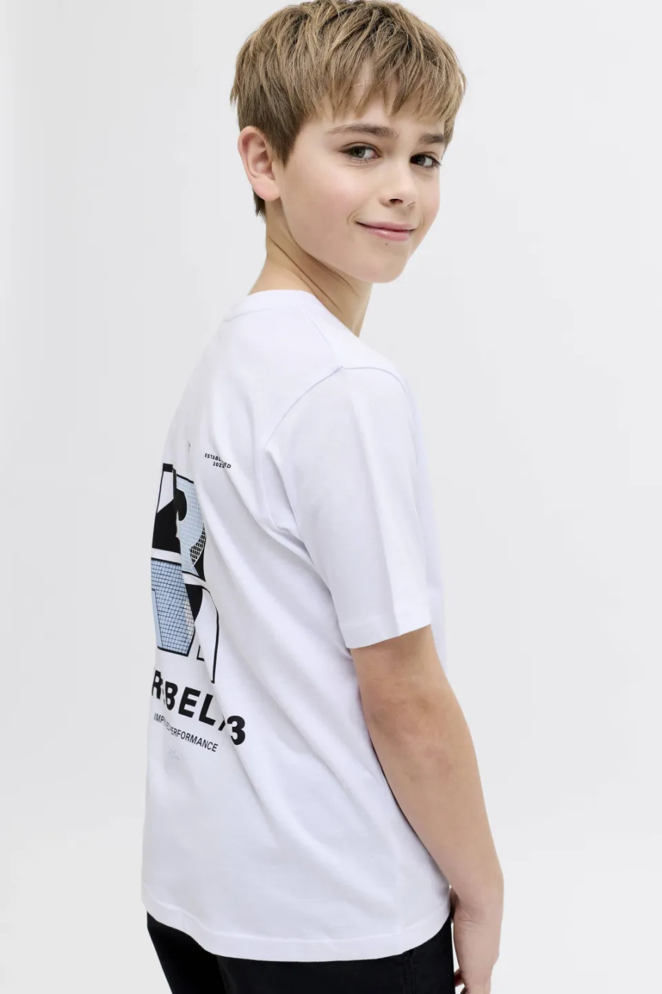 JJ Rebel JUNIOR T-shirt met backprint wit, foto 6