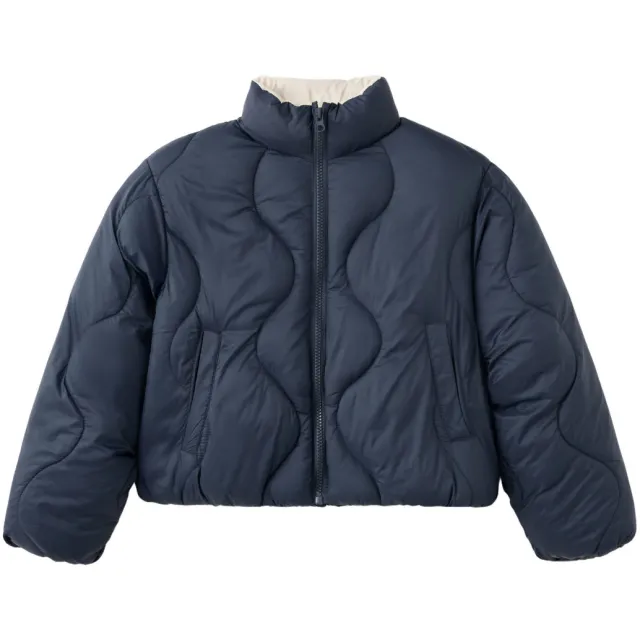 Mango gewatteerde winterjas marineblauw