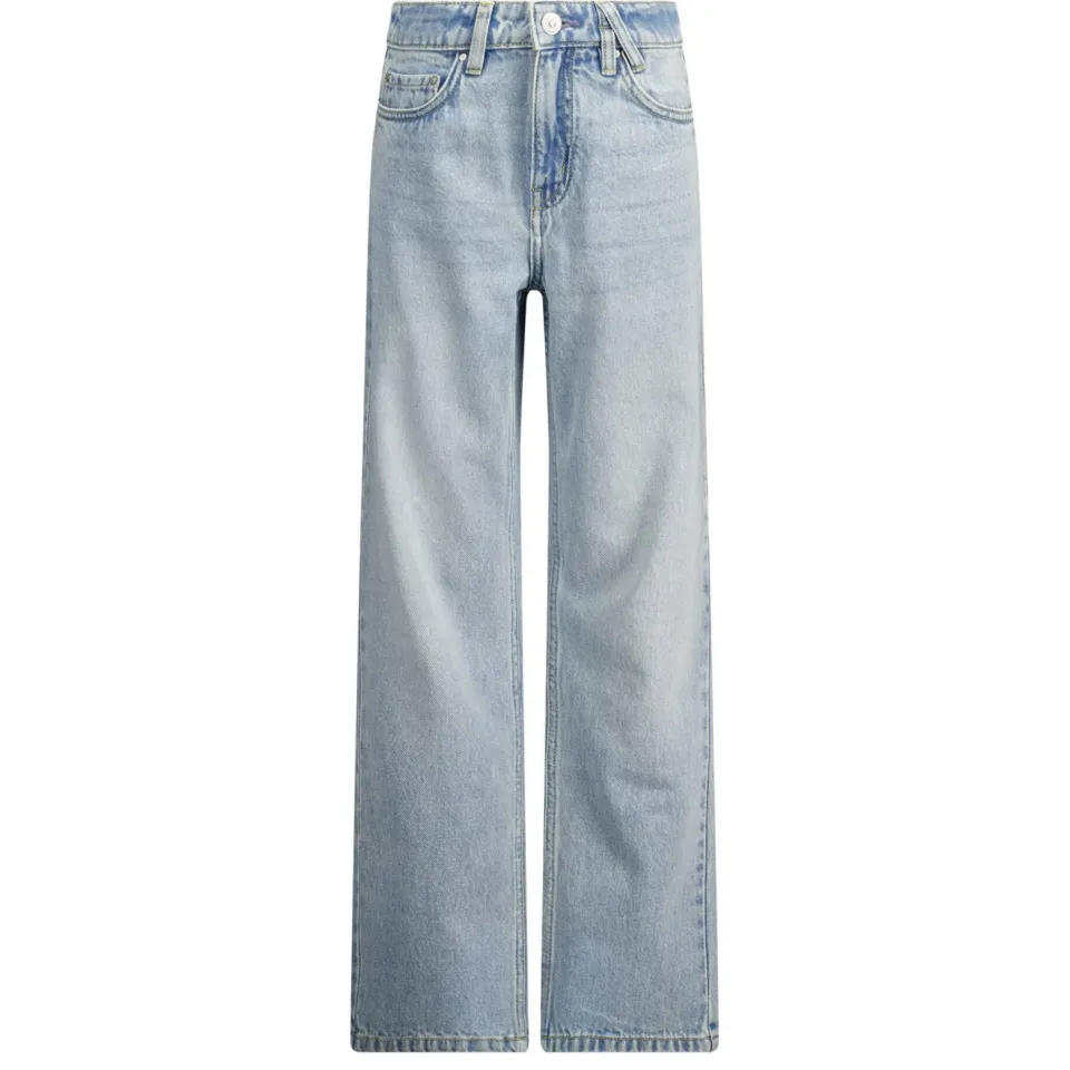 America Today straight leg jeans high waist light blue denim, foto 2