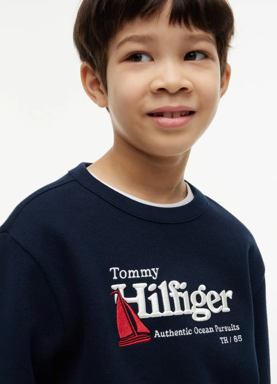Tommy Hilfiger sweater met logo - donkerblauw, foto 4