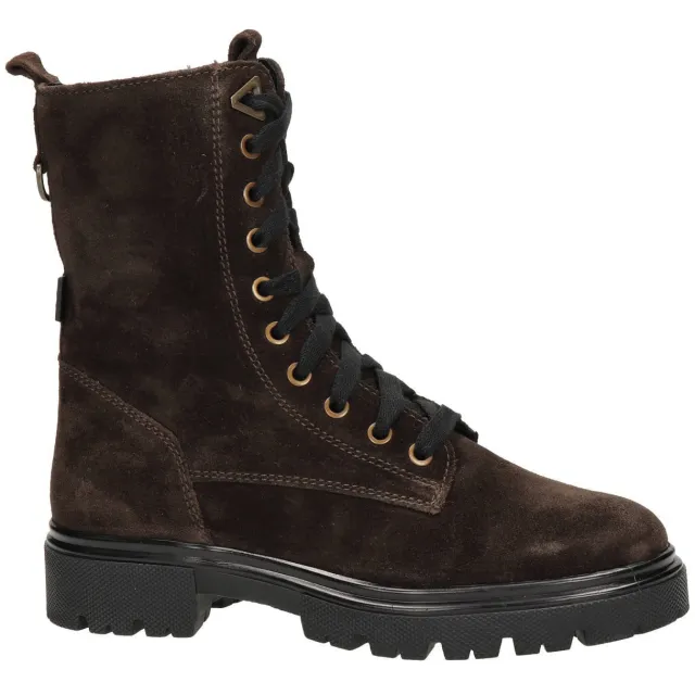 Nelson Kids suède enkelboots met profielzool - bruin