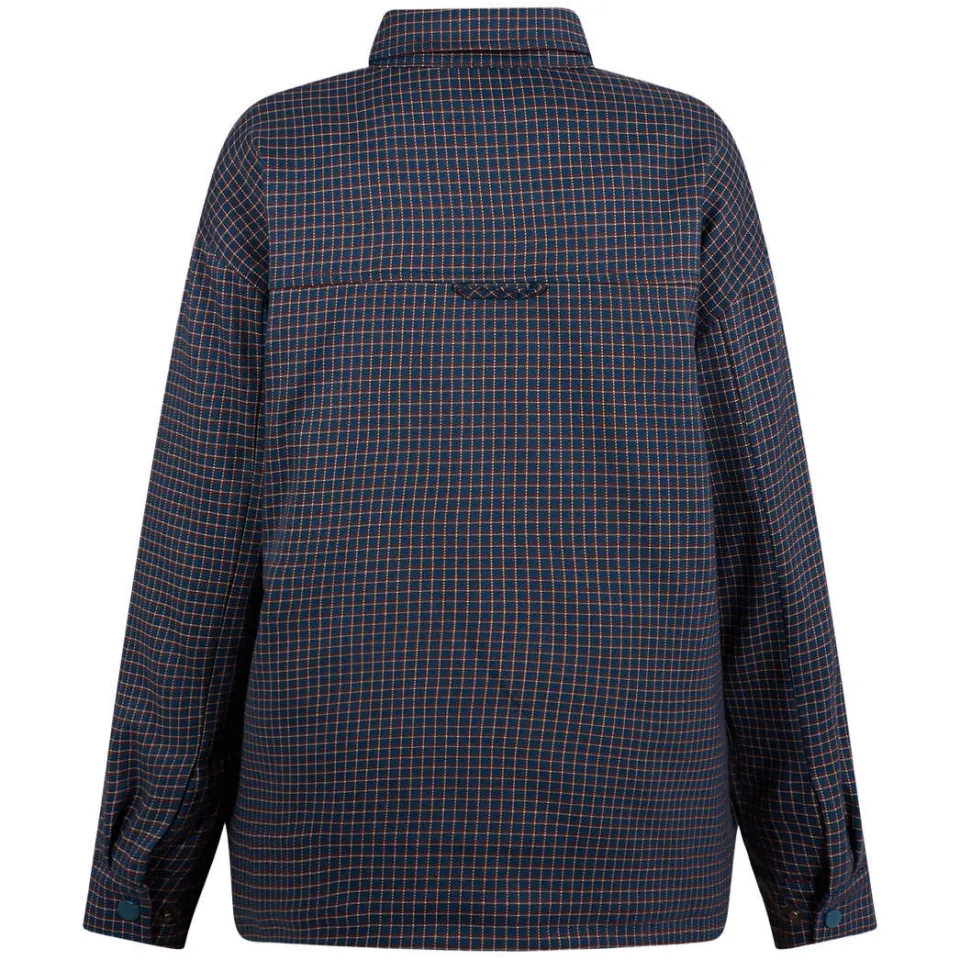 Shoeby loose fit geruit overshirt - donkerblauw/bordeaux, foto 3