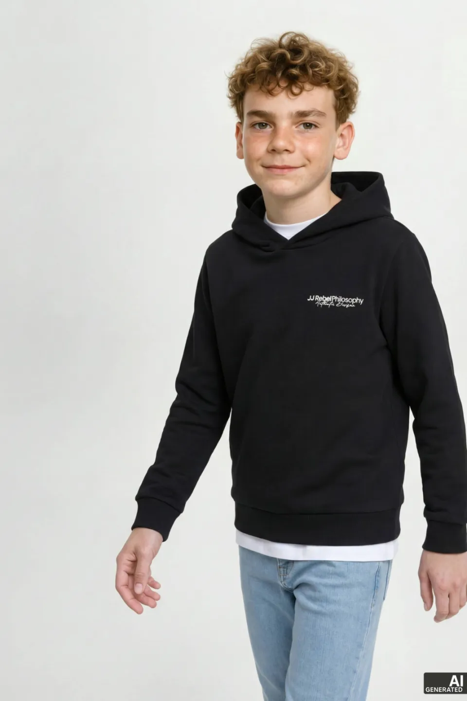 JJ Rebel JUNIOR hoodie zwart, foto 7