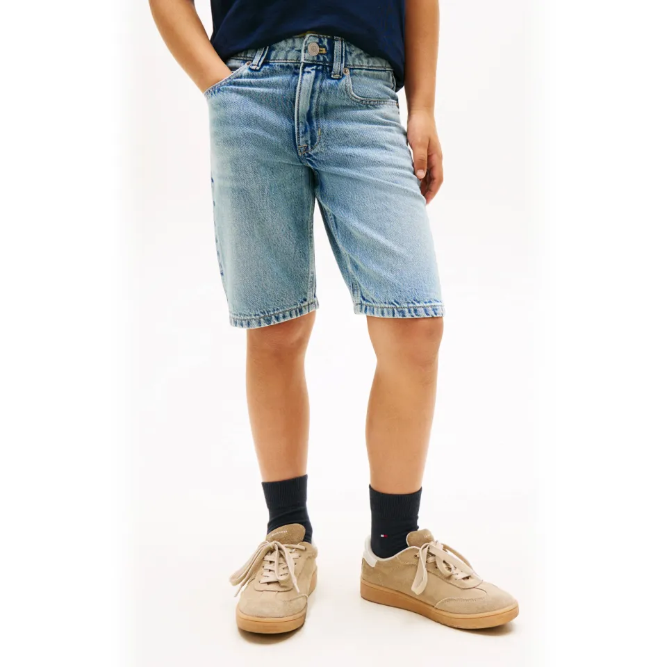 Tommy Hilfiger straight denim jeansshort medium blue, foto 5