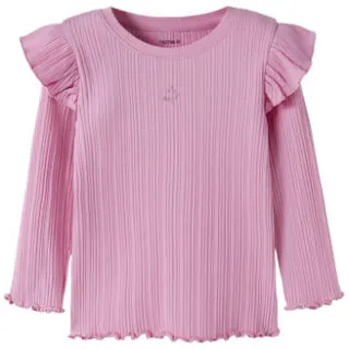 NAME IT MINI slim fit longsleeve met ruches roze