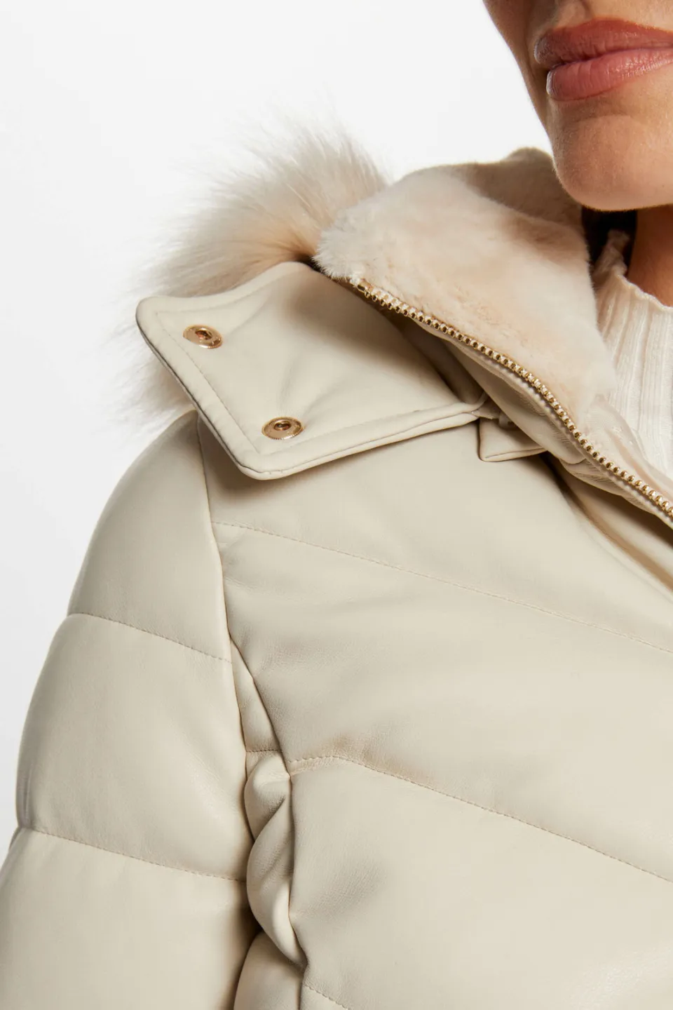 Morgan coated gewatteerde winterjas ivoire ivoor, foto 6