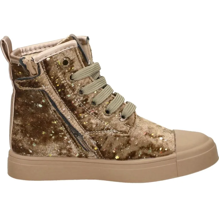 Shoesme Veterschoen Hoog Goudkleur