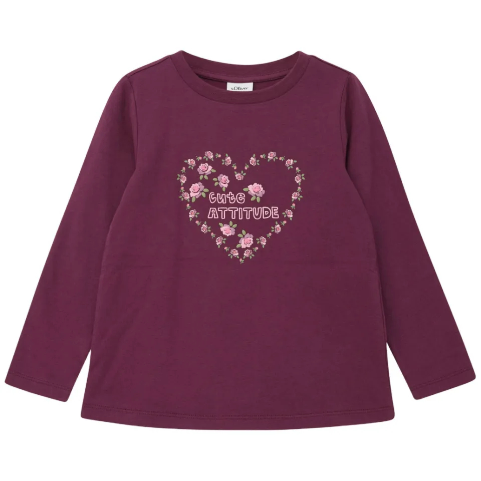 s.Oliver longsleeve met print aubergine, foto 3
