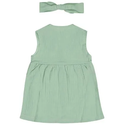 Dirkje jurk met haarband groen, foto 3