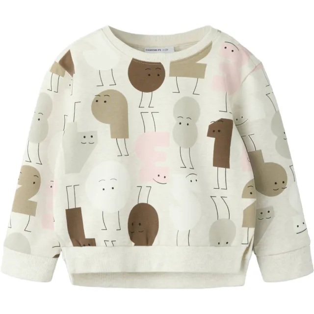 NAME IT MINI sweater met print - beige