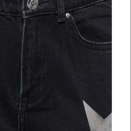 KIDS ONLY GIRL wide leg jeans met sterren - black denim/zilver, foto 4
