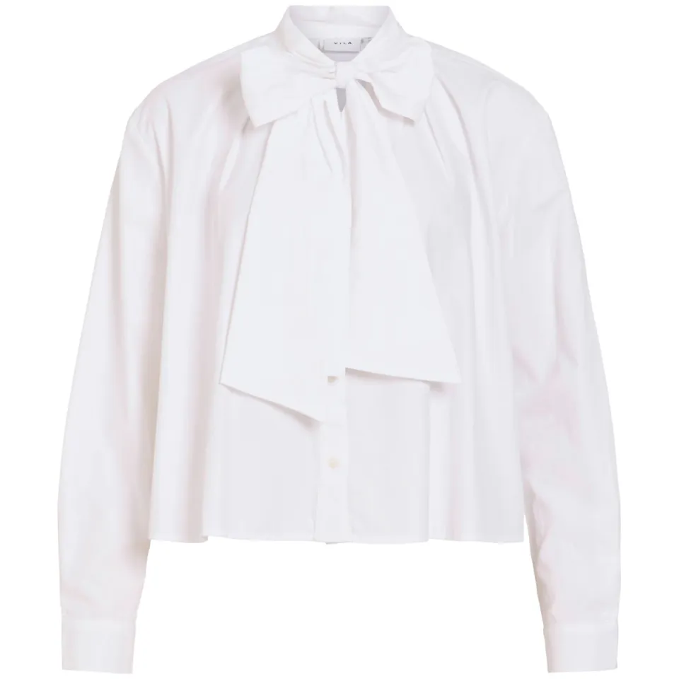 Vila blouse met plooien - wit, foto 2