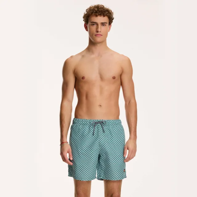 Shiwi The Sunshine Brand zwemshort Hammam donkergroen/lichtblauw