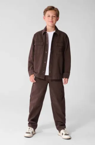 Shoeby casual broek donkerbruin, foto 3