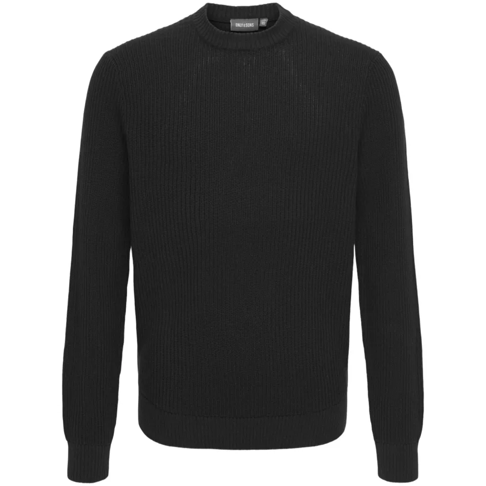 Only & Sons JUNIOR katoenen gebreide trui - zwart Effen, foto 2