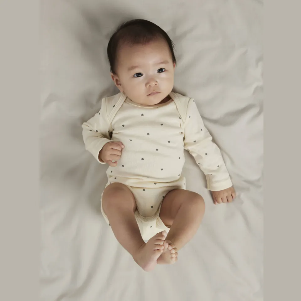 NAME IT BABY romper - mauve/ecru (set van 3)