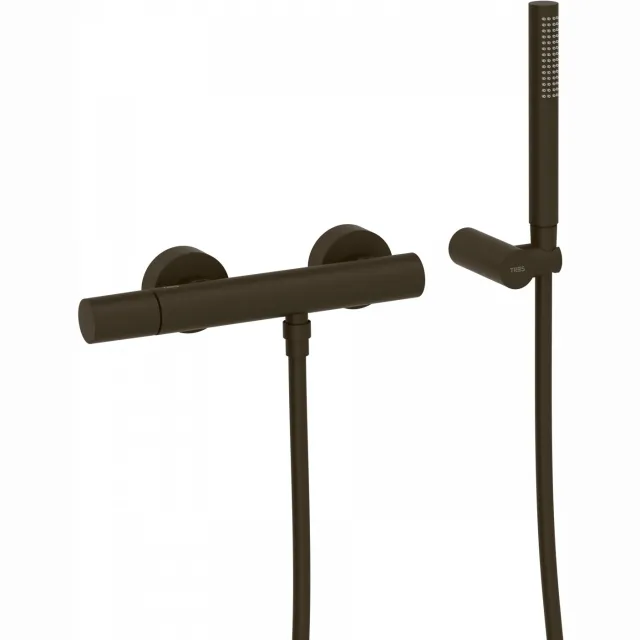 Tres Douchemengkraan Tres Study Exclusive Rond 29 cm met Staafhanddouche Zwart Brons