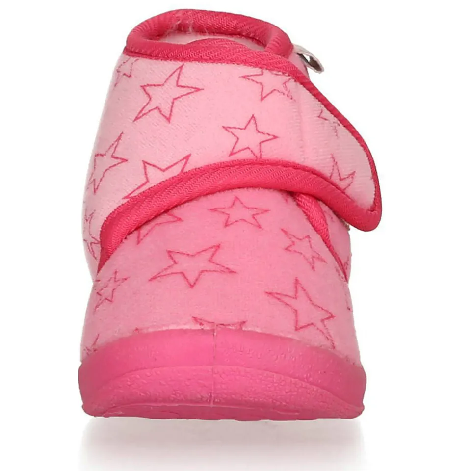 Playshoes pantoffels met sterrendessin Velcro roze/donkerroze, foto 4