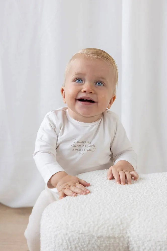 Feetje longsleeve wit met tekst Offwhite