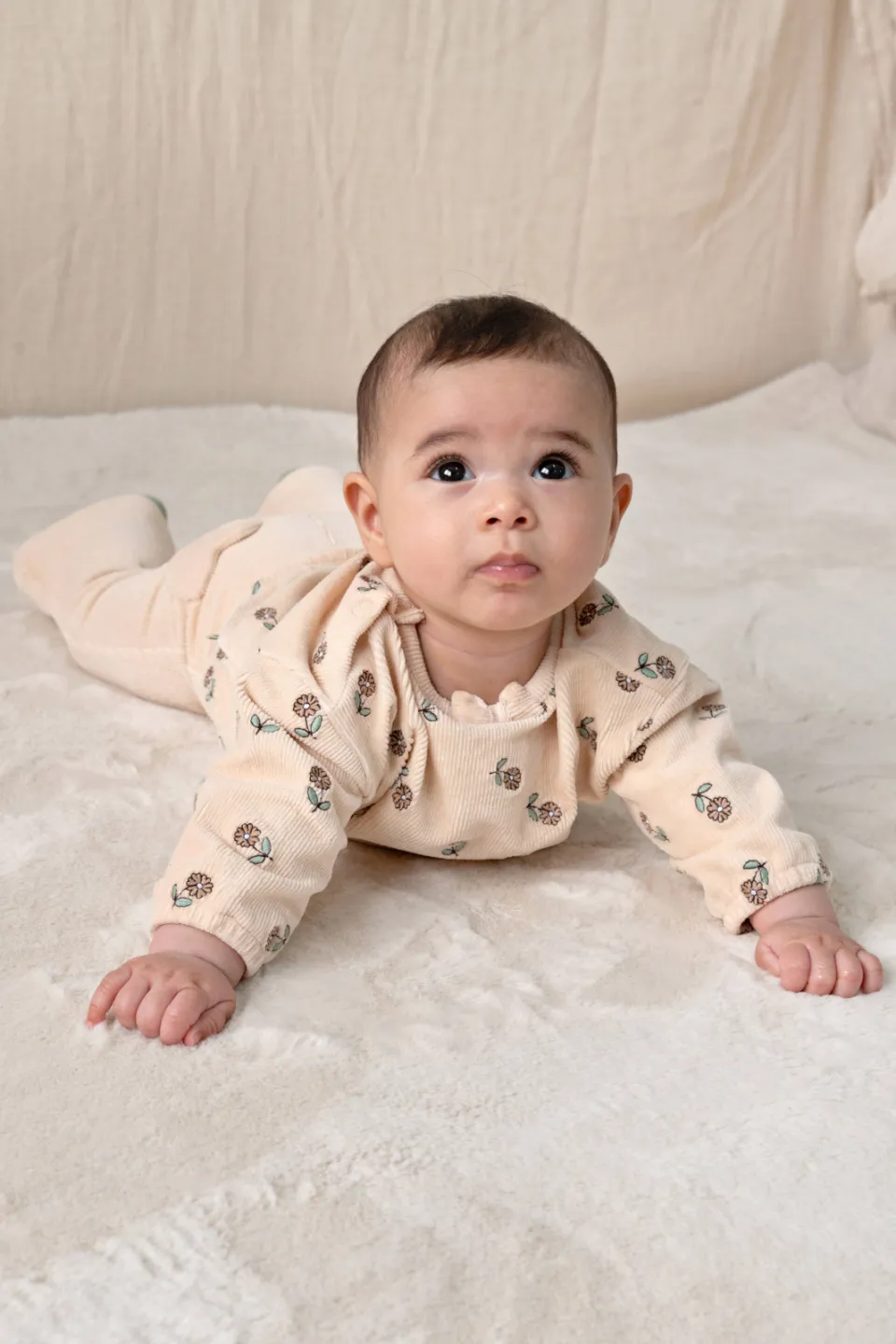 Feetje corduroy flared broek Lucky Bloombird ecru