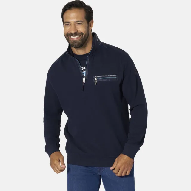 Jan Vanderstorm +FIT Collectie gebreide trui ABBO donkerblauw
