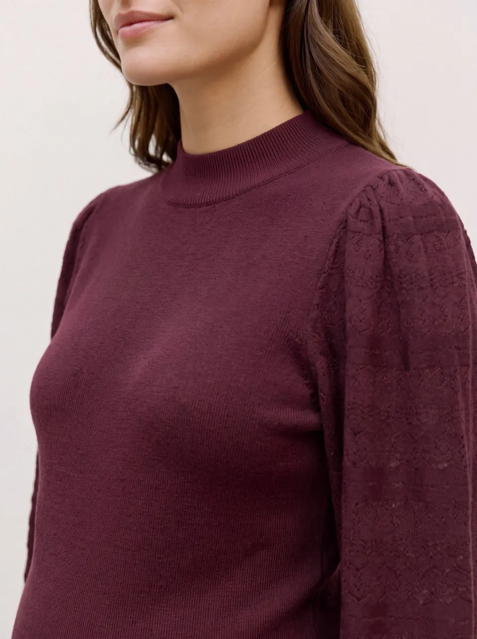 Vero Moda MATERNITY rechtvallende gebreide zwangerschapstrui - donkerrood, foto 6