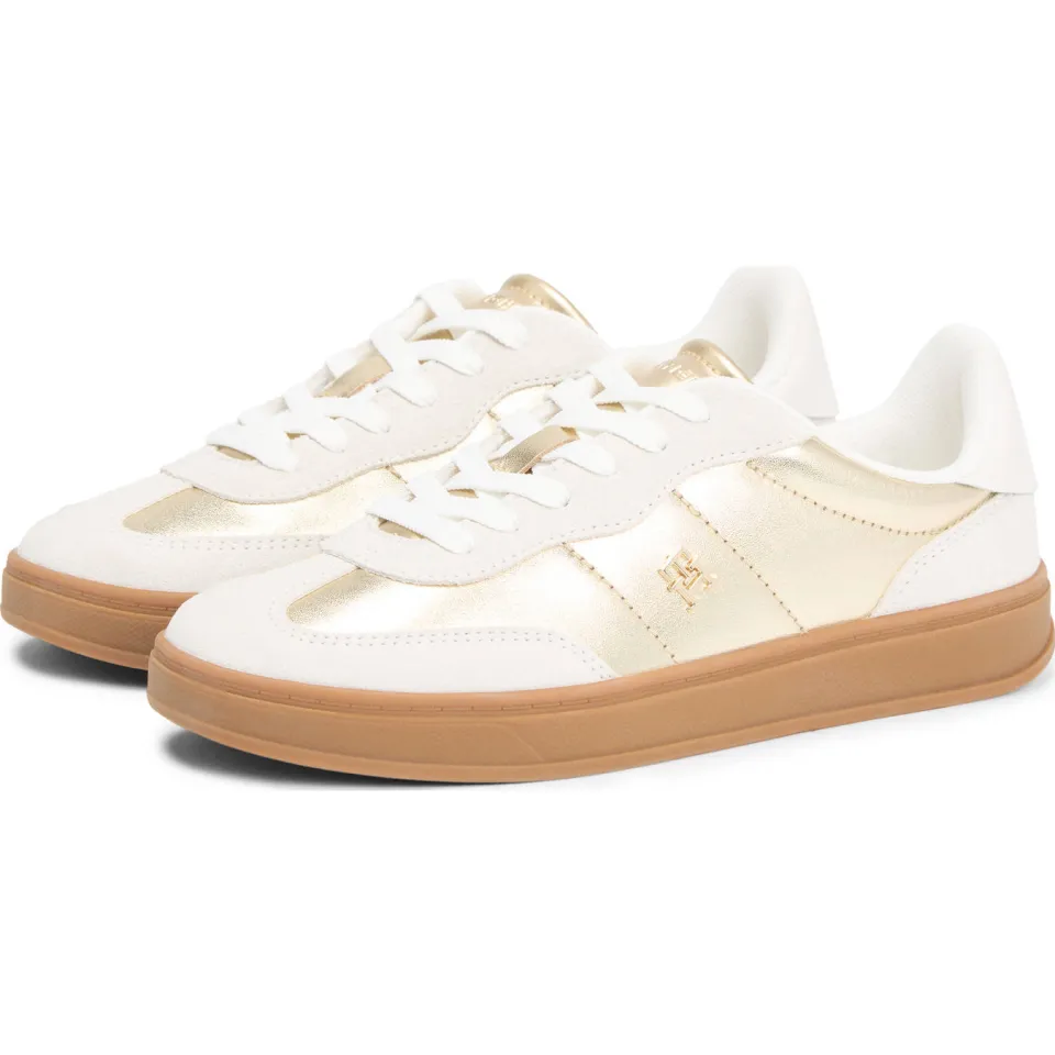 Tommy Hilfiger leren sneakers goud, foto 6