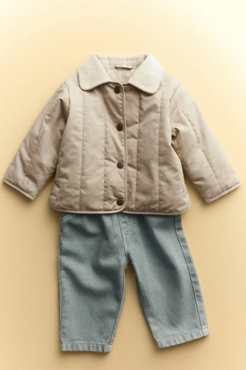 Mango Kids gewatteerde jas beige, foto 3