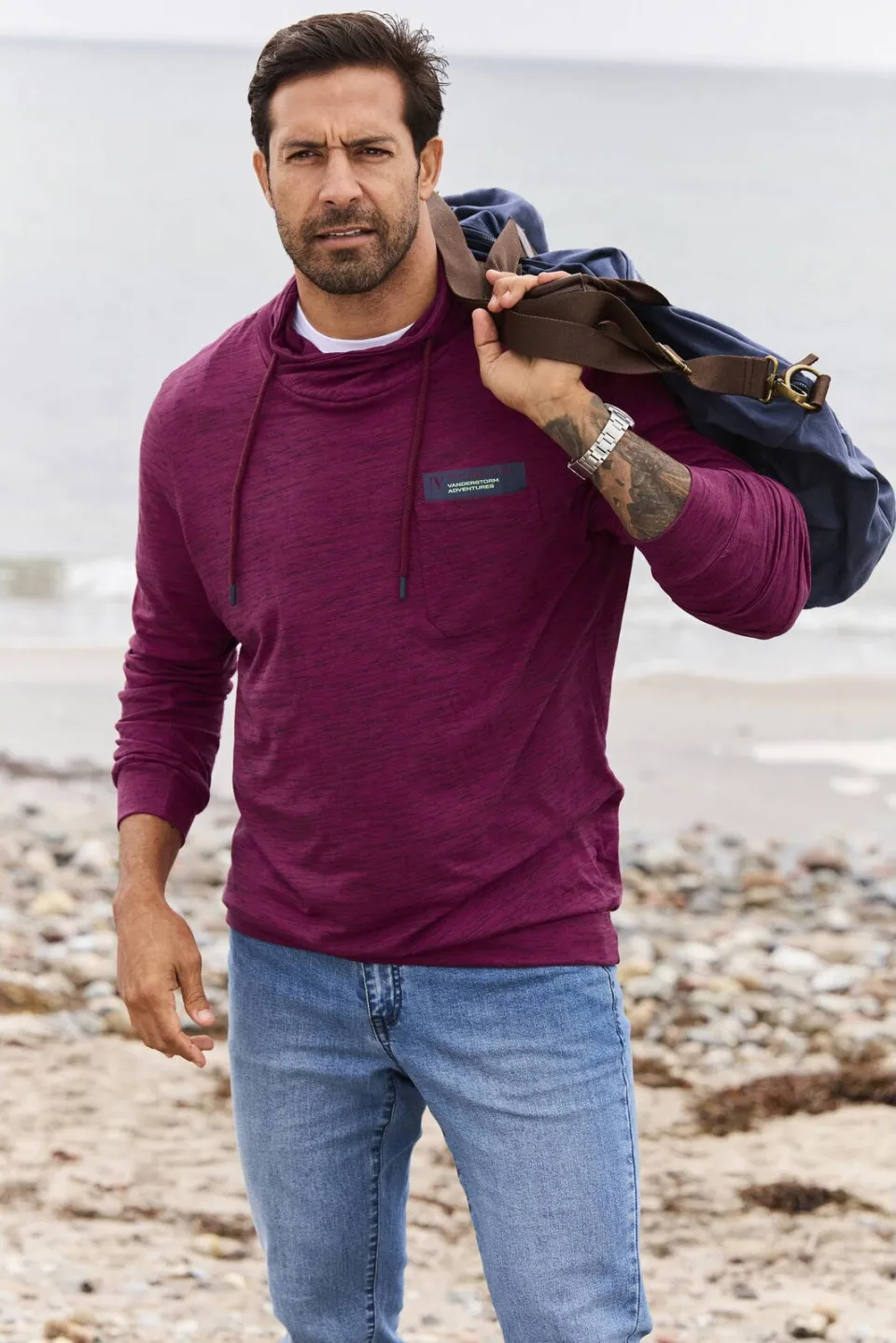 Jan Vanderstorm sweater KERVIK Plus donkerrood, foto 5