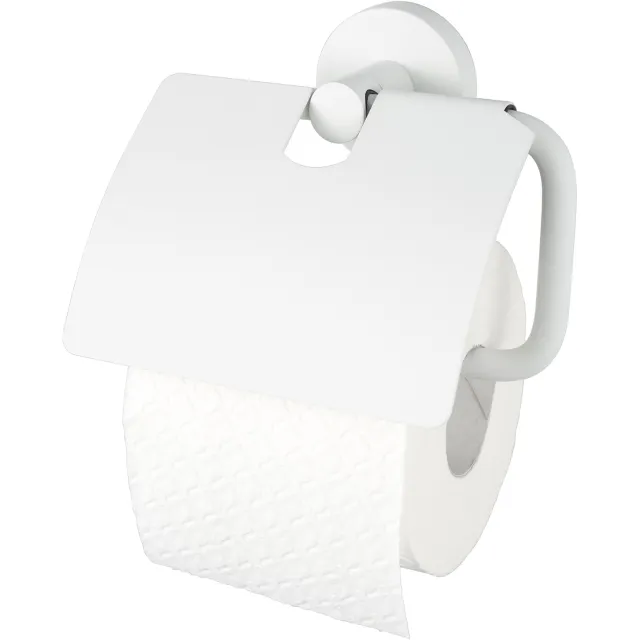 Haceka Kosmos toiletrolhouder met klep mat wit