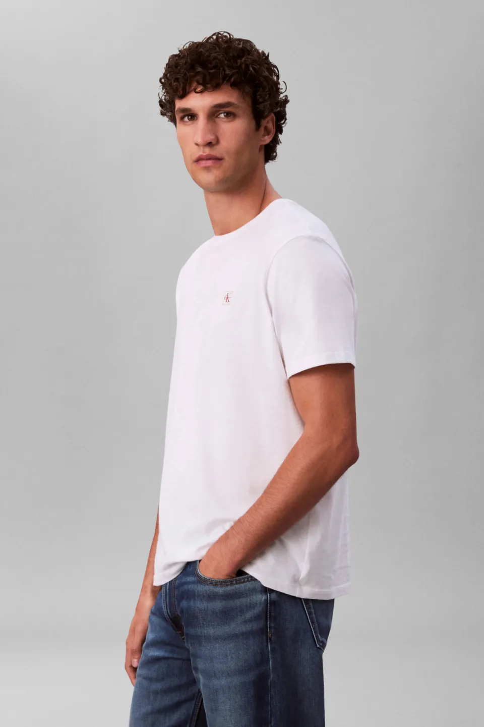 Calvin Klein JEANS regular T-shirt wit, foto 5