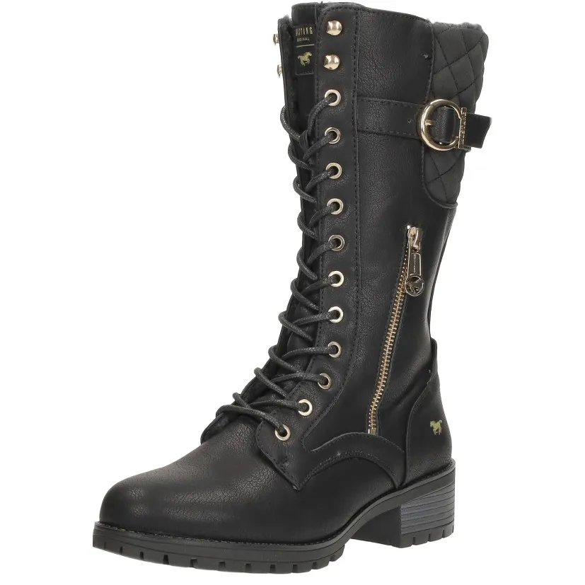 Mustang veterschoenen hoog zwart, foto 3
