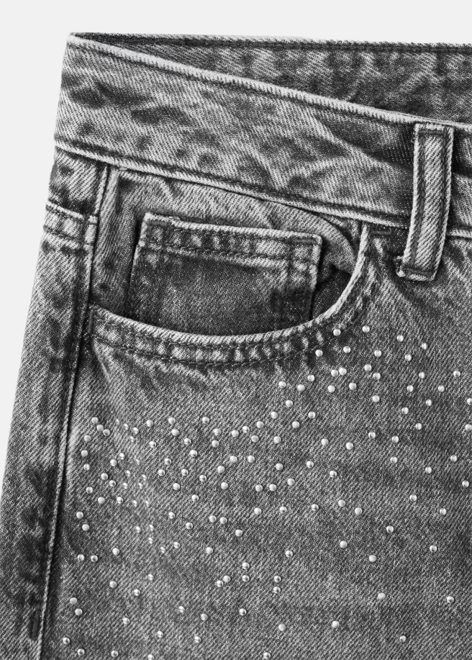 Mango TEEN wide leg jeans met studs - grey denim, foto 7