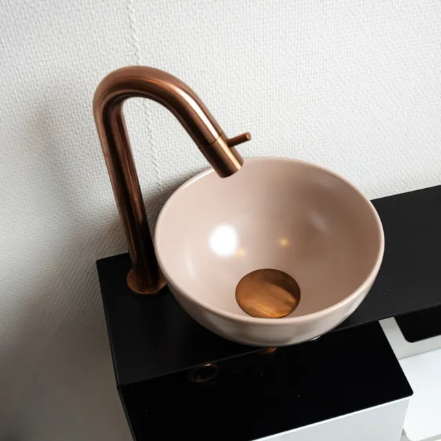 Loutro Waskom Loutro Mc Mini Rond 24x24x12 cm Taupe Loutro Bruin