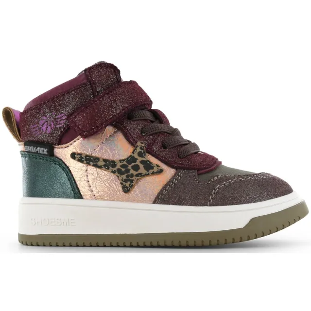 Shoesme hoge sneaker bordeaux Paars/groen/donkerrood