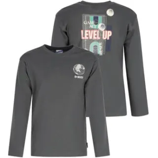 B.Nosy rechtvallende longsleeve met backprint grijsgroen, foto 4