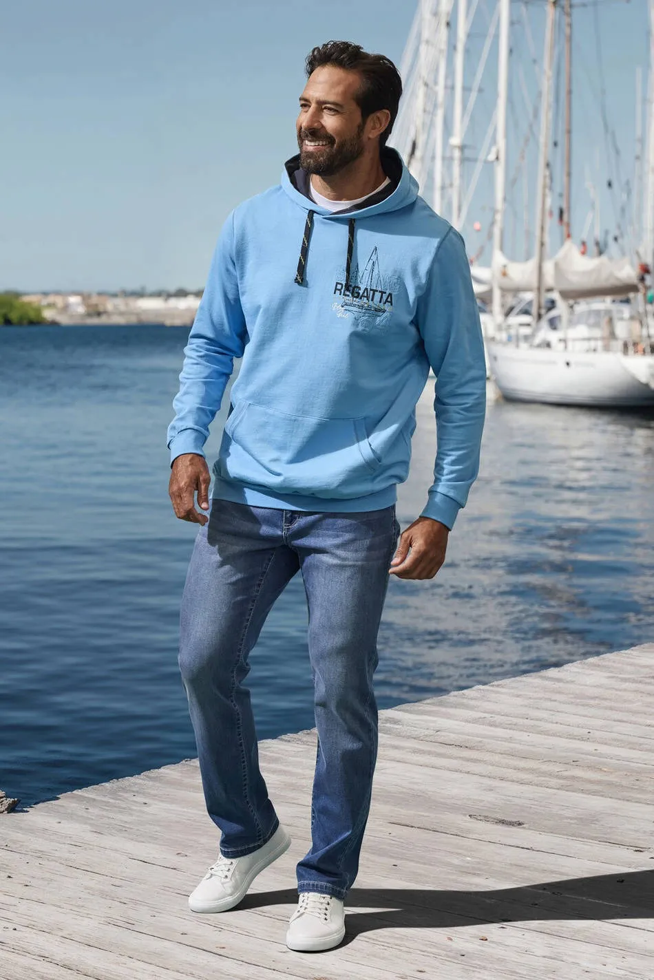 Jan Vanderstorm +FIT Collectie hoodie Plus Size GUNDBERT blauw, foto 4